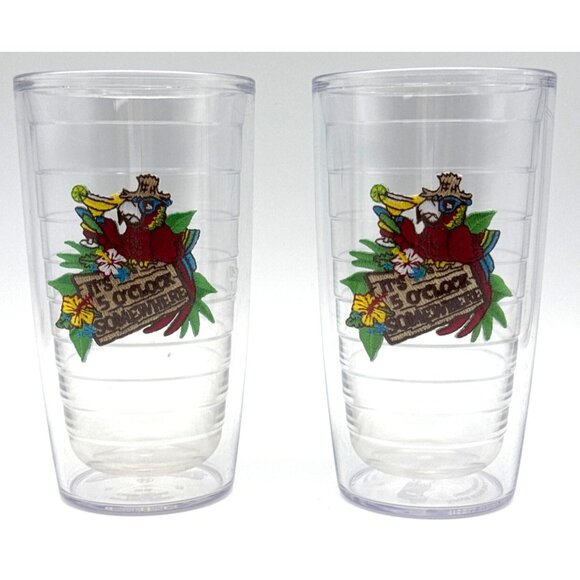 Tervis Its 5 Oclock Somewhere Insulated Cup Jimmy Buffet Margaritaville lot of 2 - Picture 1 of 6